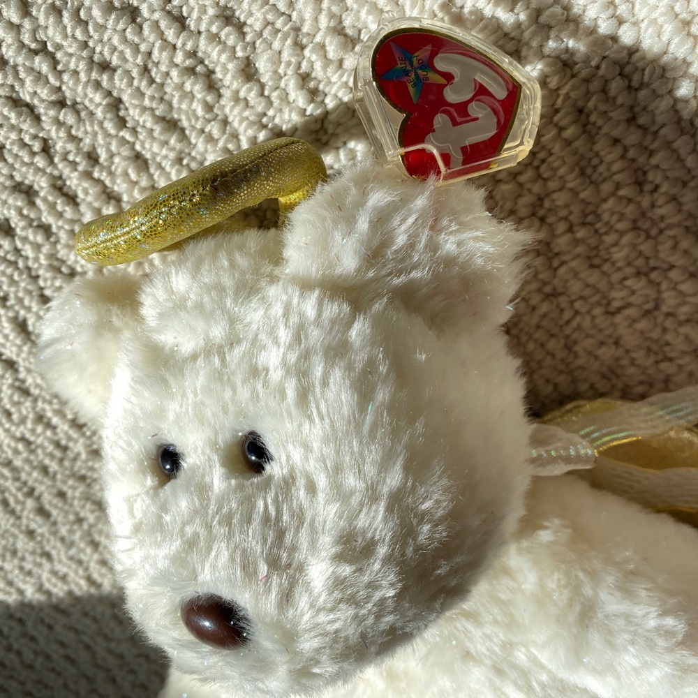 Vintage TY Beanie Buddy Halo II Angel Bear with Gold Wings 2000 New with tag - Picture 15 of 17